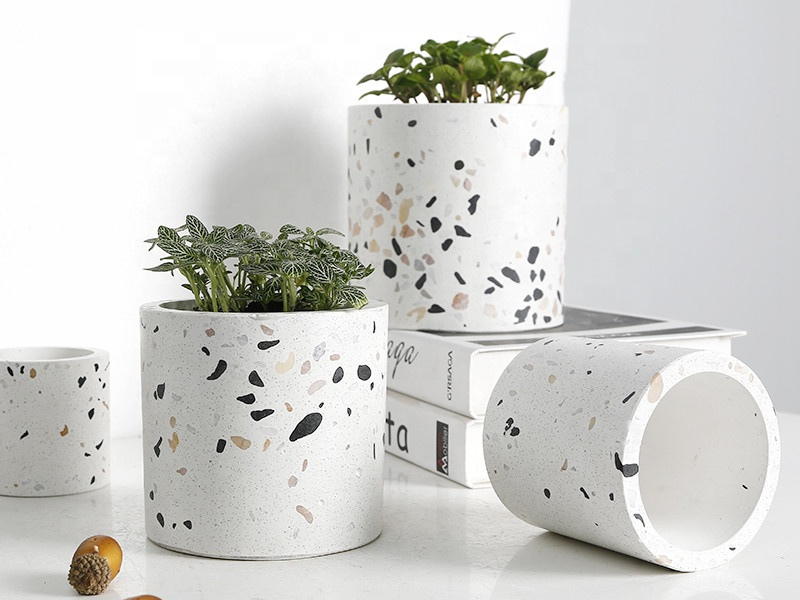 Chậu trồng cây đá mài Terrazzo