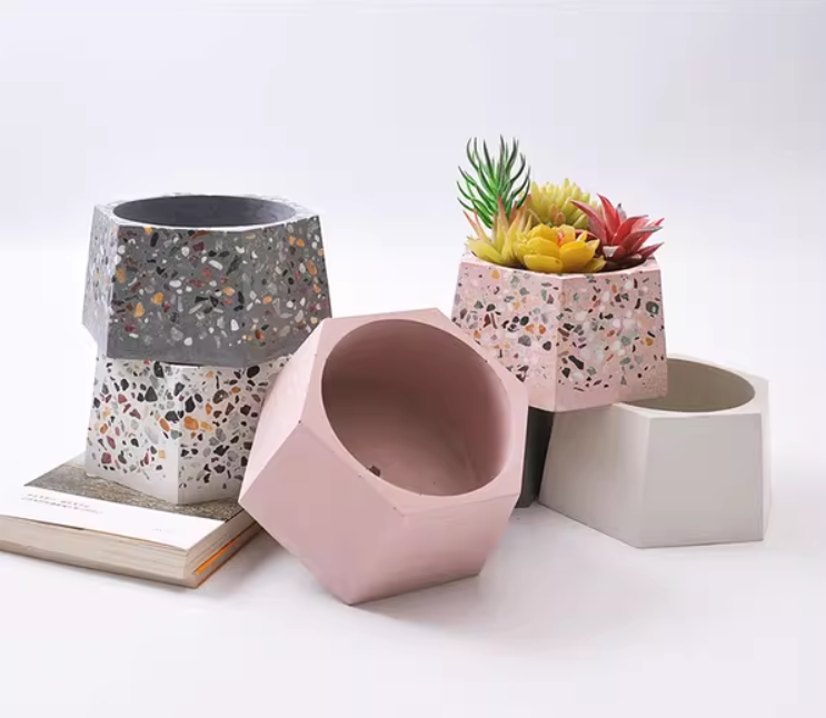 Chậu trồng cây đá mài Terrazzo