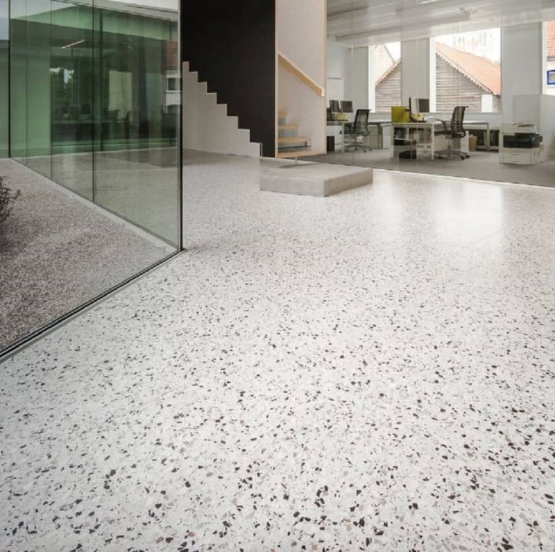 Thi công sàn đá mài Terrazzo