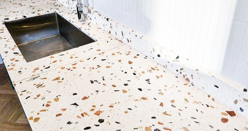 Thi Công Bàn Bếp Terrazzo