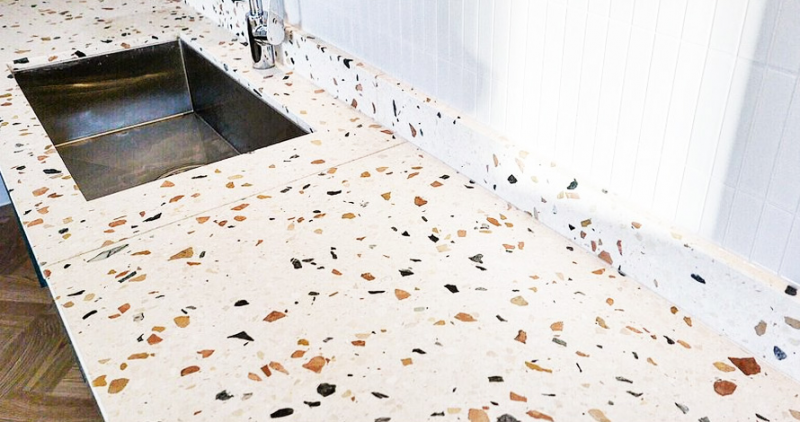 Thi công bàn Terrazzo