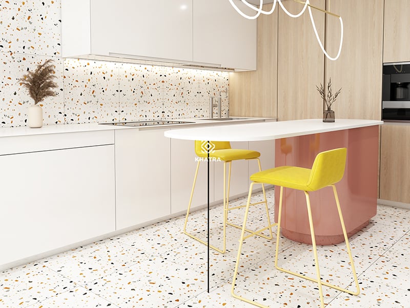 Thi công bàn bếp Terrazzo