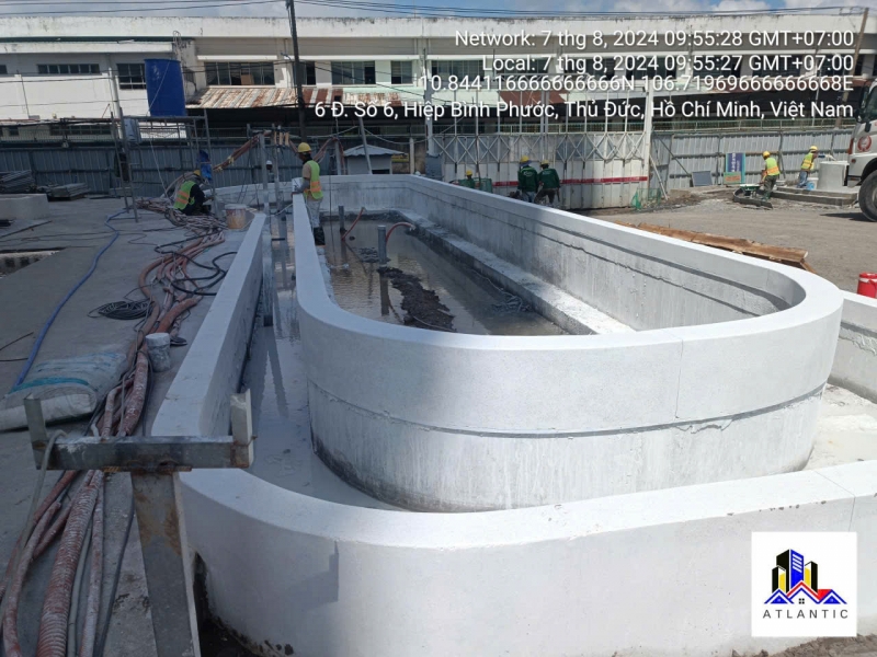 Thi công bồn cây, ghế ngồi đá mài Terrazzo