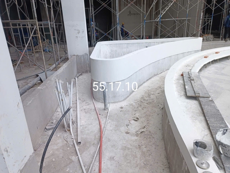 Thi công bồn cây, ghế ngồi đá mài Terrazzo