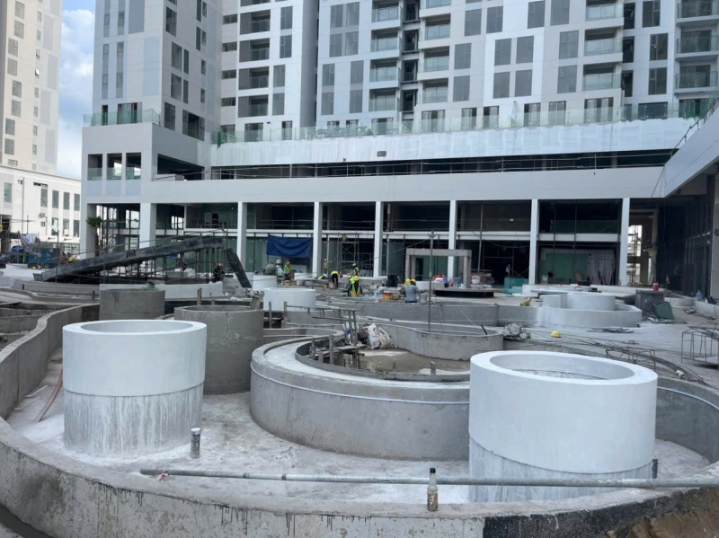 Thi công bồn cây, ghế ngồi đá mài Terrazzo