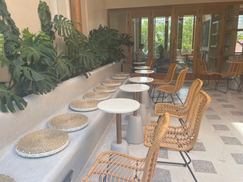 Bàn đá, ghế ngồi đá mài granito, terrazzo